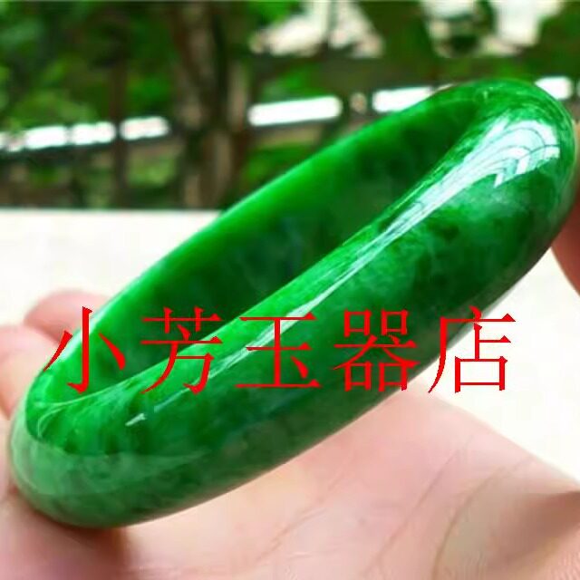 老坑缅甸翡翠色冰糯种满绿手镯祖母绿干青玉石镯子高级感百搭女款