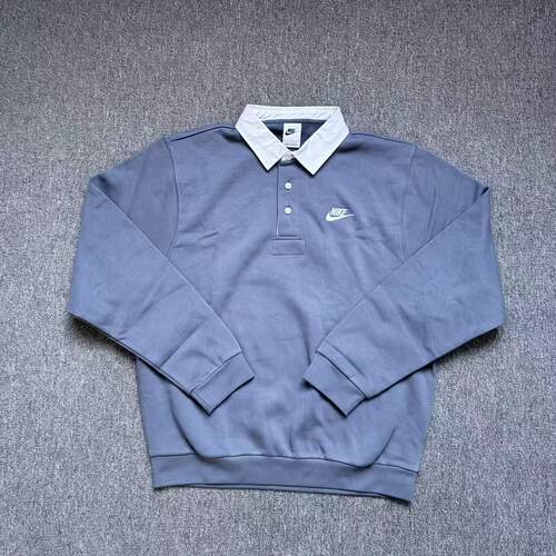 正品Nike/耐克男运动休闲加绒保针织暖翻领套头POLO衫DX0538-491