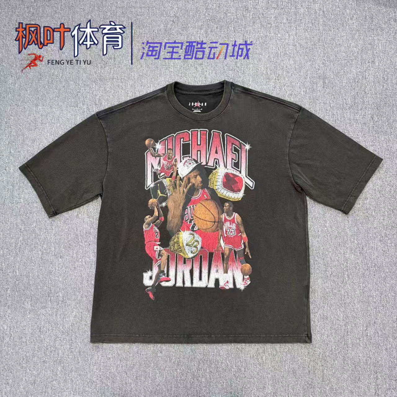 耐克Nike JORDAN男子女子宽松运动休闲印花圆领短袖T恤HM7132-010