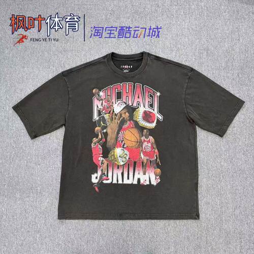 耐克Nike JORDAN男子女子宽松运动休闲印花圆领短袖T恤HM7132-010