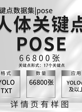 人体关键点数据集17关键点数据集 66800张 yolo txt YOLOv8及以上