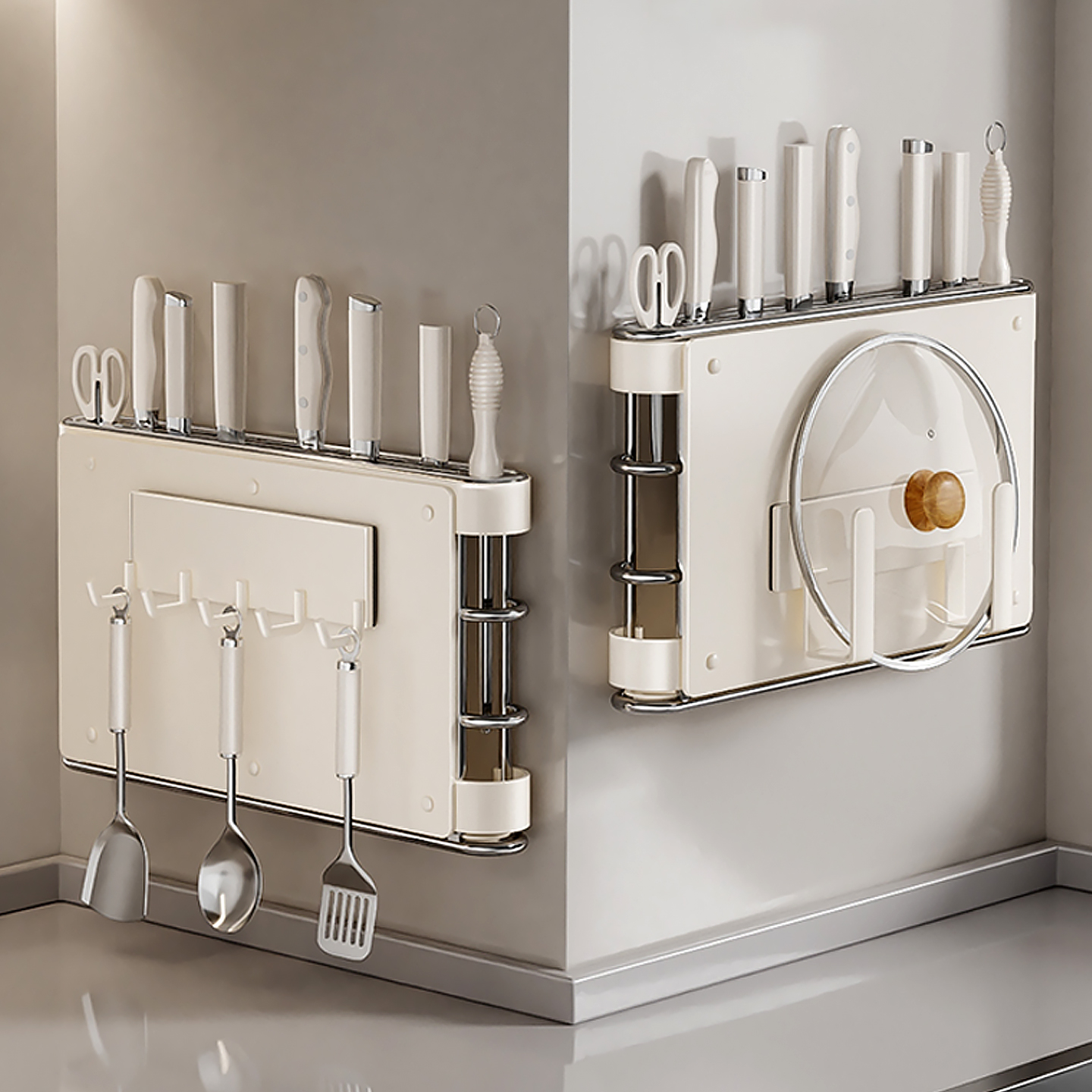 不锈钢刀架壁挂式刀具收纳架上墙