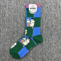 Moomin's new women's pure cotton mid-calf socks feature cartoon patterns, a forest-themed artistic style, and are sweet, cute and trendy thumbnail 3