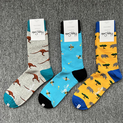 happysocks袜子男士纯棉吸湿排汗