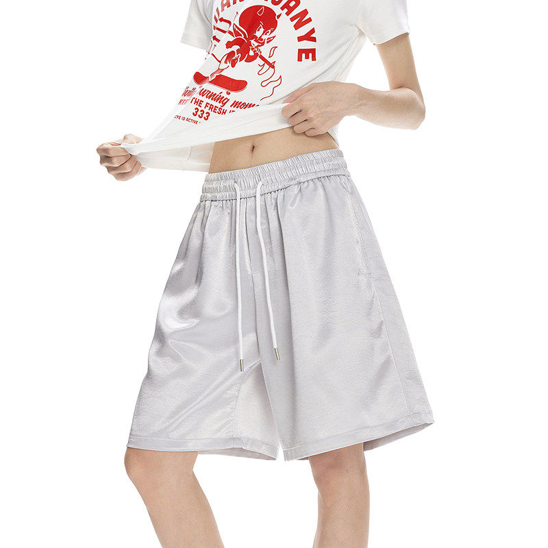 冰丝凉感五分裤男女夏季机能风宽松休闲运动短裤抽绳百搭情侣裤子
