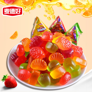 麦德好果汁软糖水果味橡皮糖儿童零食婚庆结婚喜糖年货招待糖果