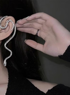 Cool style earrings with diamond snakelike clip for women