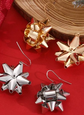 Christmas cute alloy dripping oil elk cartoon stud earrings