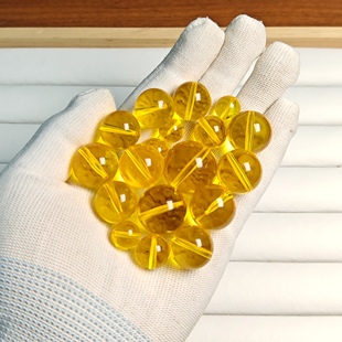 天然二代琥珀蜜蜡7A级净水金珀圆珠散珠 DIY文玩配饰