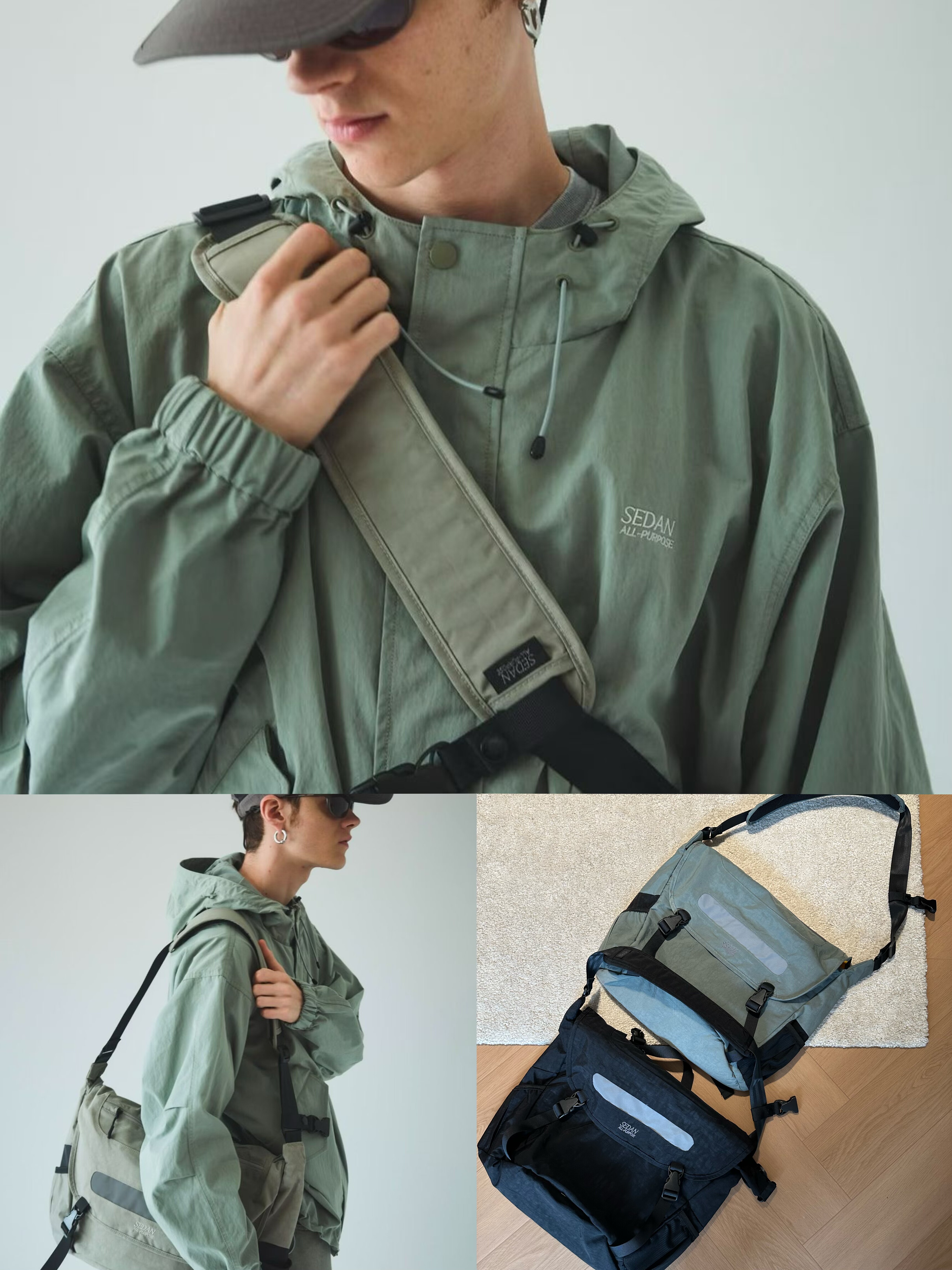 Overdyed Nylon Messenger Bag25SS反光户外高机能单肩斜跨邮差包