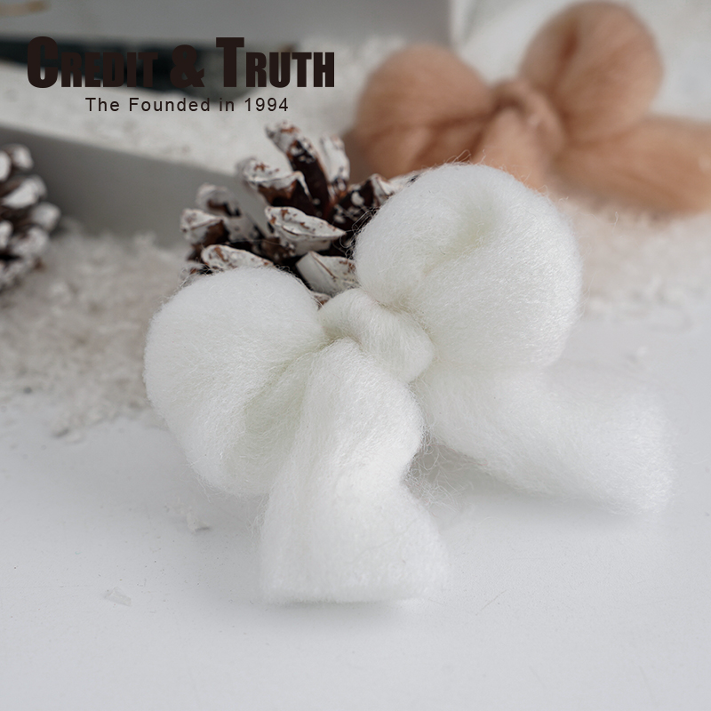 甜美风蝴蝶结棉绒ct制带装饰品