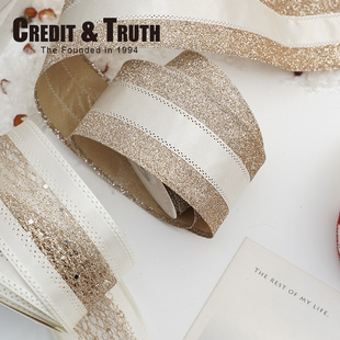 2025时尚百搭圣诞拷边圣诞圣诞树丝带金色系红色搭配丝带可造型