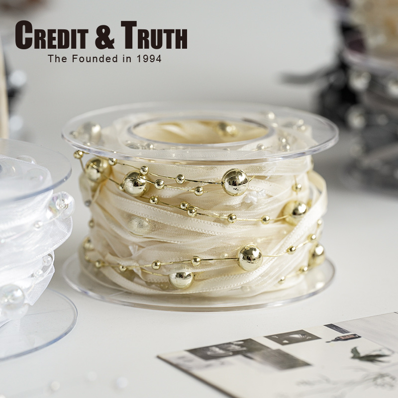 ct制带三股珠子装饰丝带道具