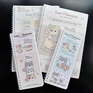 伊莎儿软线圈本PP侧翻横线笔记本猫猫鸣奏曲ins高颜值不硌手本子