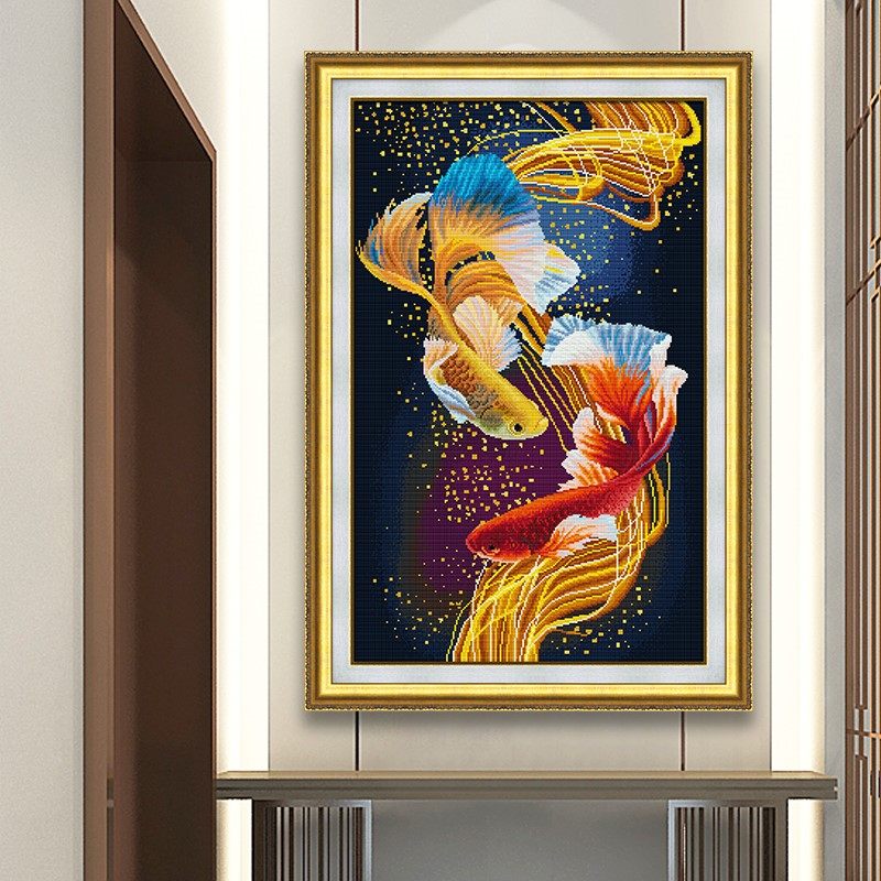 KS年年有余中国风系列挂画十字绣