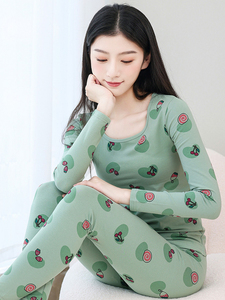 少女秋衣秋裤套装女100%纯棉初高中学生保暖内衣棉毛衫线衣线裤薄