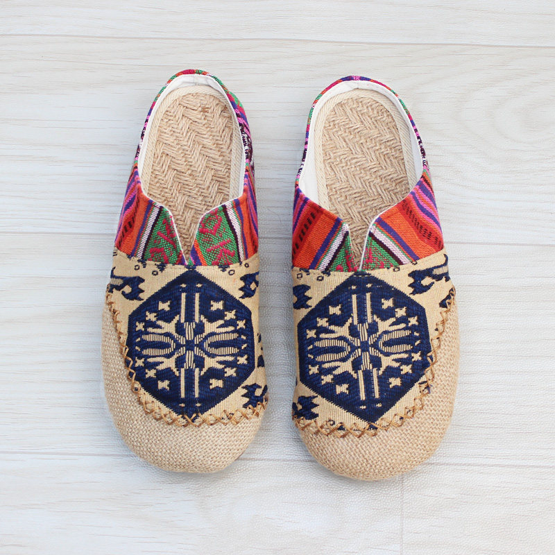 夏季云南手工亚麻民族风包头泰国麻拖鞋男女凉拖牛筋底中性情侣鞋