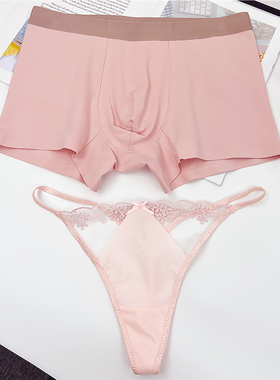 新款纯棉情侣内裤一男一女火辣丁字裤性惑t裤情侣内衣套装