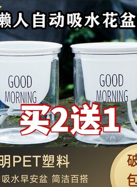 自动吸水水培可绿植树脂懒人花盆