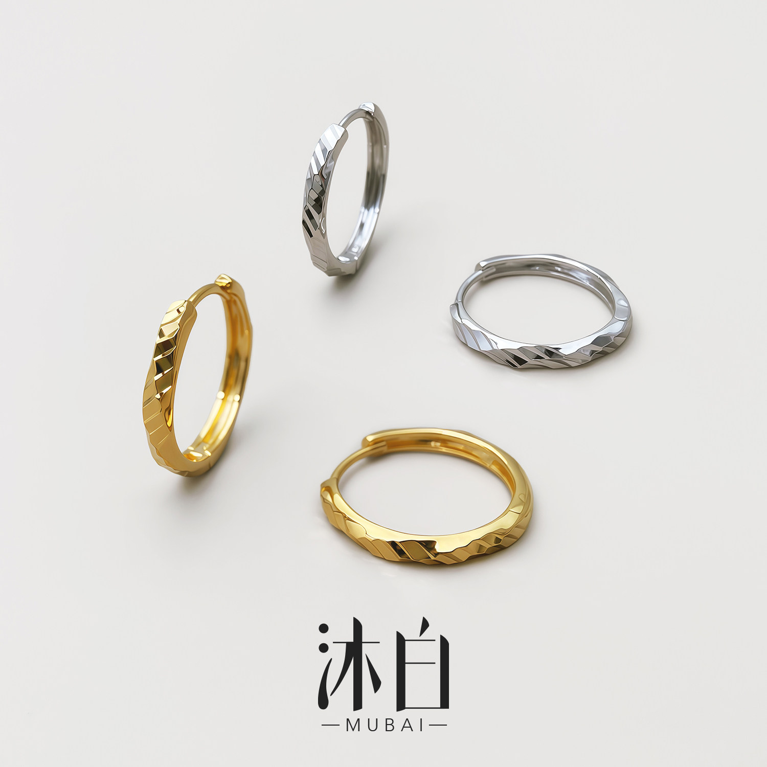 沐白MU车花素圈925银圈圈耳环2025新款爆款高级感巨好看漂亮绝美