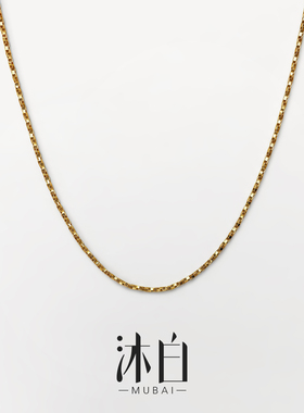 沐白MU轻奢小众盒子链925银项链