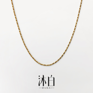 沐白MU盒子链925纯银项链高级感轻奢小众女配饰配大衣毛衣圣诞