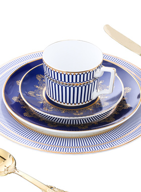 bosung家陶瓷烟碟菜碟家用酒店摆台餐具小盘子金边碟子毛巾碟烟缸