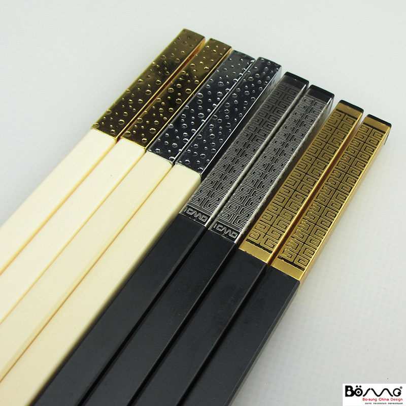 金银象牙白筷子酒店合金筷仿象牙筷子高档酒楼餐具耐高温白色筷子