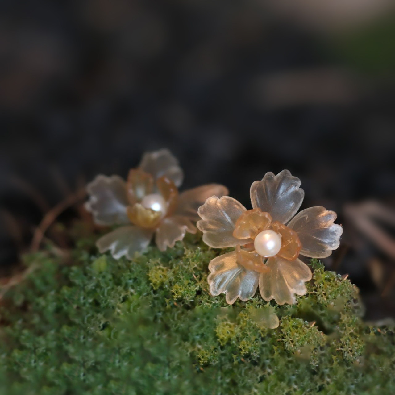 手工牛皮雕刻牡丹花耳钉  新中式国风高级感旗袍配饰通勤优雅耳环