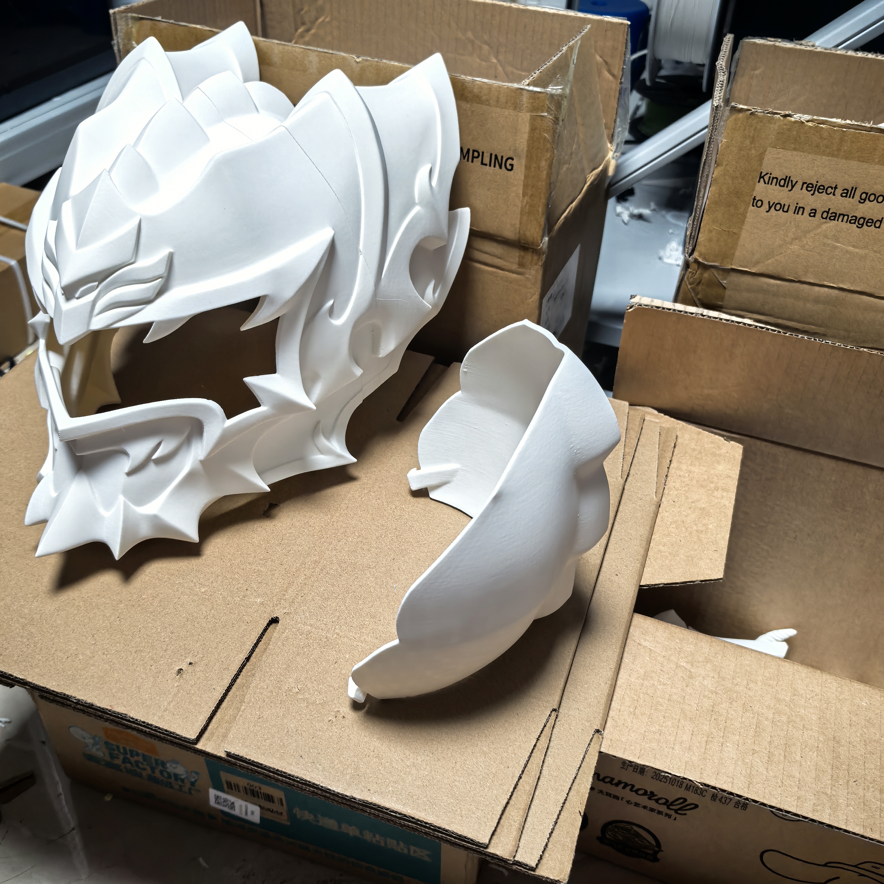 铠甲勇士 帝皇侠头盔 3D打印白模头盔 cospaly道具漫展活动