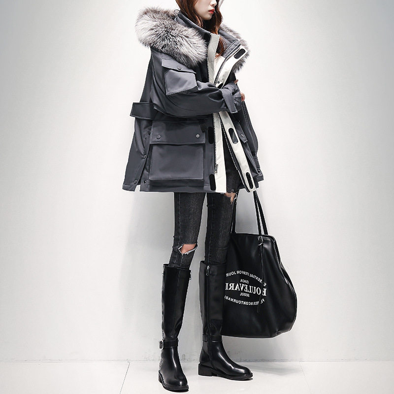 派克羽绒服女中长款年轻2024年新款冬真大毛领白鸭绒加厚工装外套,女装/女士精品,羽绒服,淘宝优惠券,粉丝福利购,淘宝优惠卷