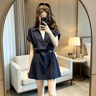 连衣裙女款爆款2026夏季新款设计感百搭显瘦高贵流行洋气短裙子