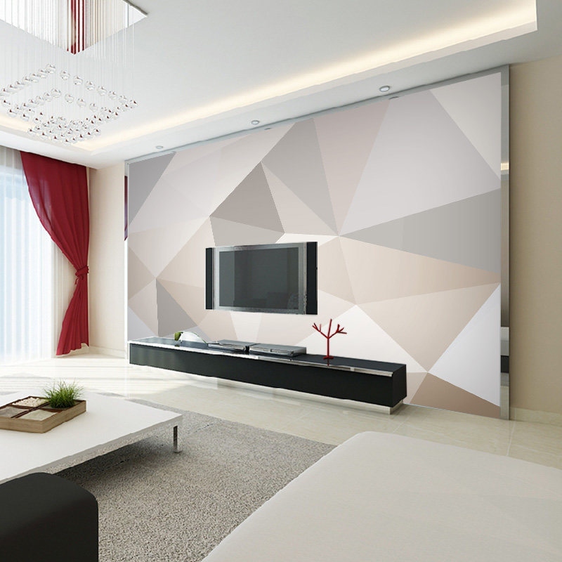 北欧风格几何墙纸现代简约客厅电视背景墙壁纸影视墙壁画墙布大气