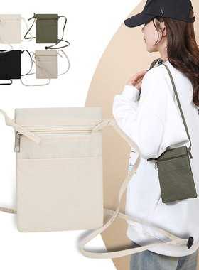 2026手机包超薄帆布小包包极简风斜挎零钱包男女同款手机袋单肩