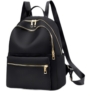 黑色牛津布双肩包2026新款女士帆布大容量妈妈包百搭旅行小背包女