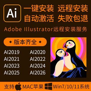 远程安装ai/ps/pr/lr2026illustrator软件插件包安装课程win/Mac