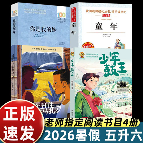 2026暑假书香共读五升六四本装 你是我的妹手足情深的童年故事少年鼓王勇气的赞歌 童年苦难与成长 列车开往乞力马扎罗 快乐读书吧