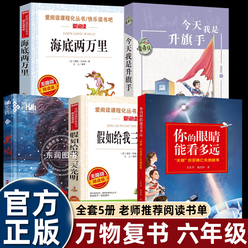 万物复书25秋六年级你的眼睛能看多远今天我是升旗手海底两万里假如给我三天光明官方正版老师推荐儿童文学必读书目万物复书