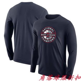 2024 新款NCAA美国大学生联赛康涅狄格大学篮球冠军T恤运动长袖