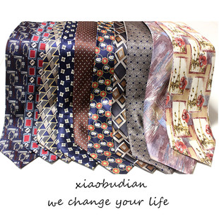 意式风格蚕丝印花领带男正装商务手打宽版男外贸出口原单结婚真丝