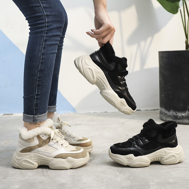 Exclusive enjoyment 2019 new pattern Large genuine leather White shoes Versatile ventilation Diddy Plushin the Women's Shoes, Low shoes  category - from Buy2taobao.com to provide professional Taobao agent buy service