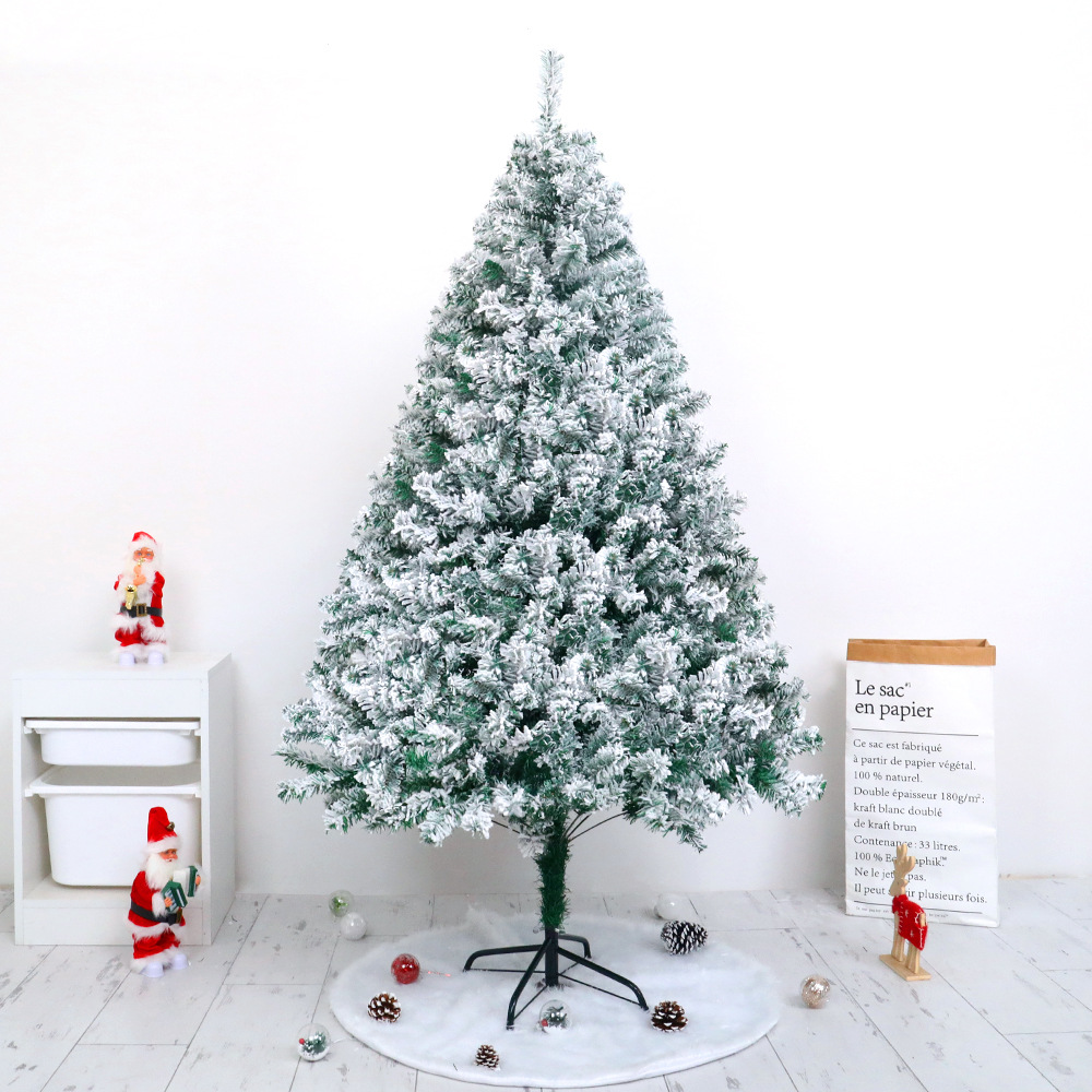 Flocking Christmas tree PVC simulation snow 植绒圣诞树