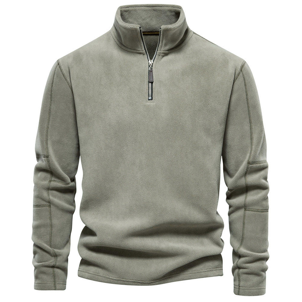 立领男摇粒绒卫衣Warm Pullover Men Casual Fleece Sweatshirts