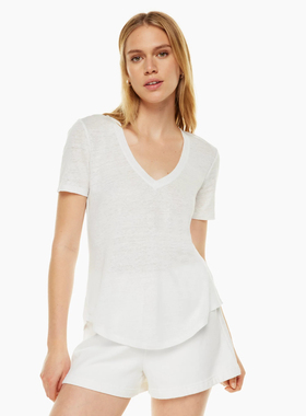 aritzia babaton V领亚麻短袖T恤 107474