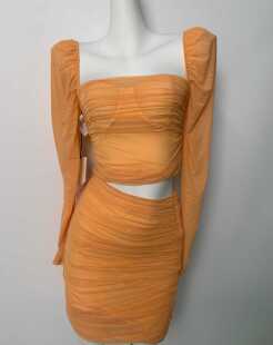 babaton欧美风性感辣妹网纱长袖76542