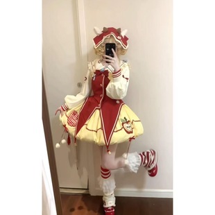 早秋新款 海军领衬衣马甲花苞裙三件套女 万圣节甜美可爱蝴蝶结长袖