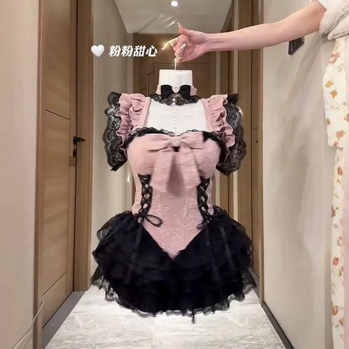 甜辣提花设计感蓬蓬连衣裙