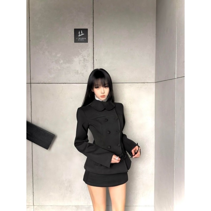 秋冬财阀千金小香风套装双排扣设计修身毛呢外套高腰半身裙两件套,女装/女士精品,时尚套装,淘宝优惠券,粉丝福利购,淘宝优惠卷