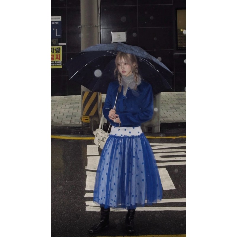 秋冬季新款优雅千金气质短款毛领外套波点吊带上衣高腰长裙三件套,女装/女士精品,时尚套装,淘宝优惠券,粉丝福利购,淘宝优惠卷