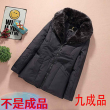 女中老年款大码女装中长款羽绒服1
